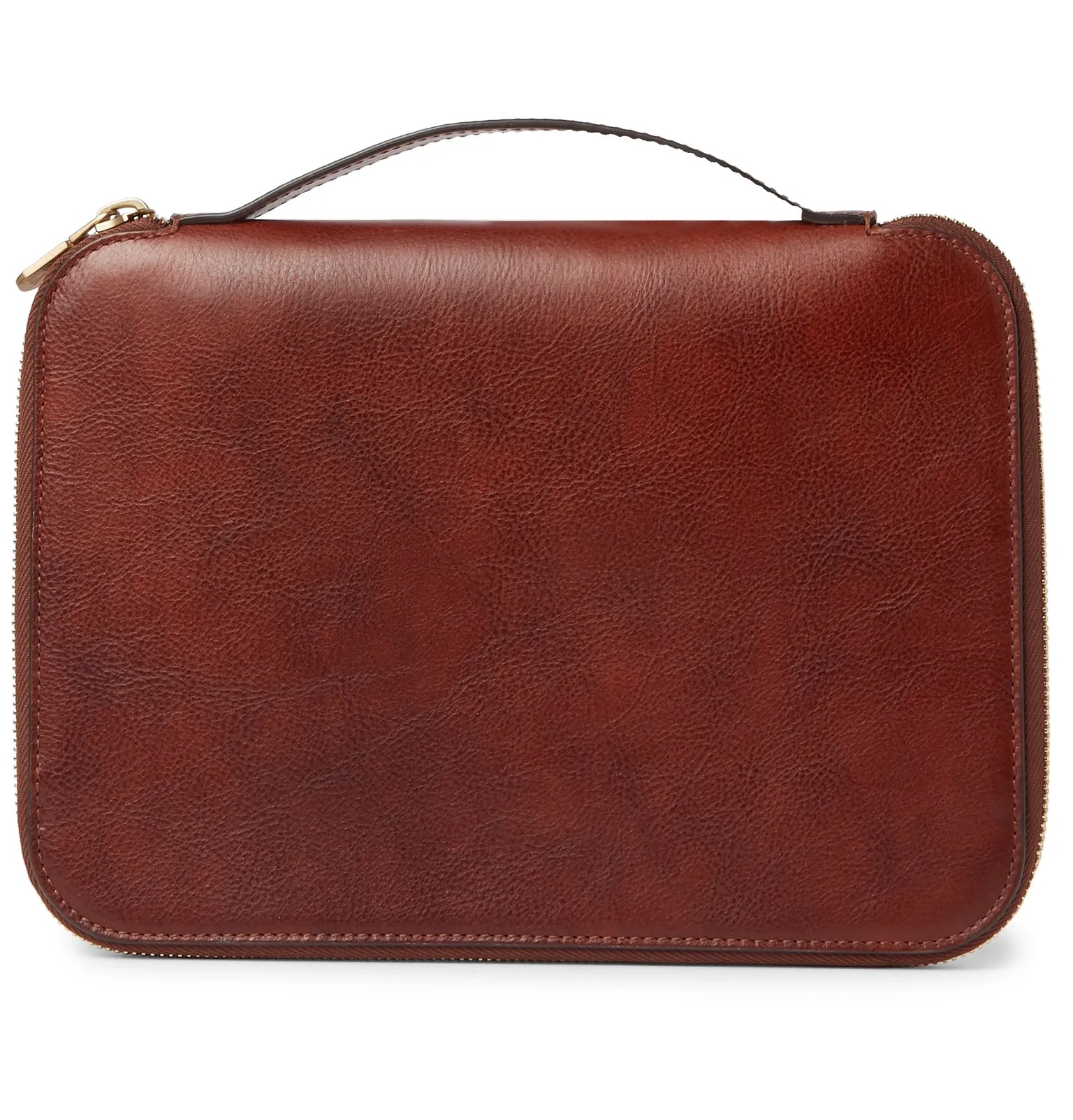 Burnished Full-Grain Leather Pouch - 1