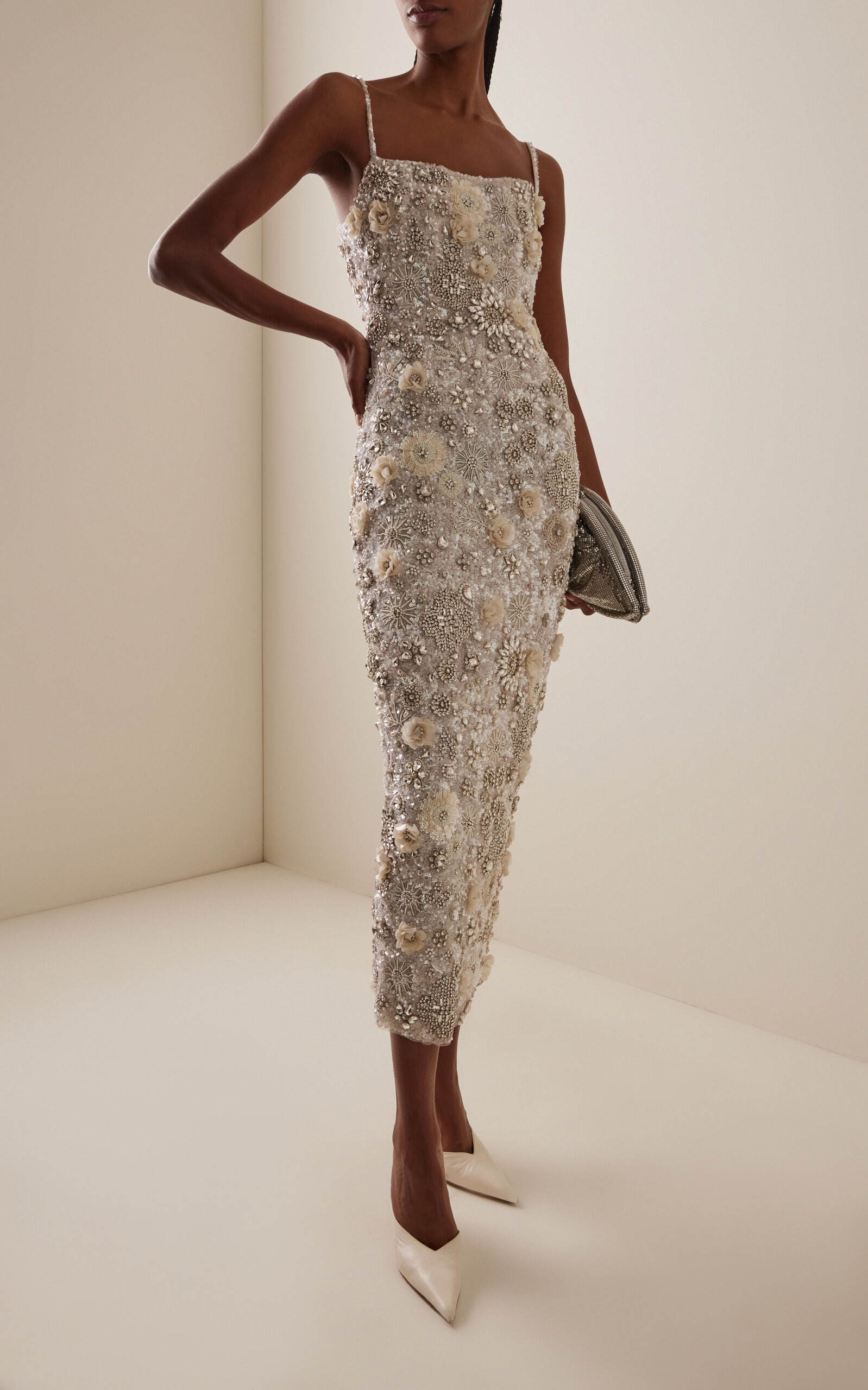 Francesca Floral Embellished Tulle Gown ivory - 3