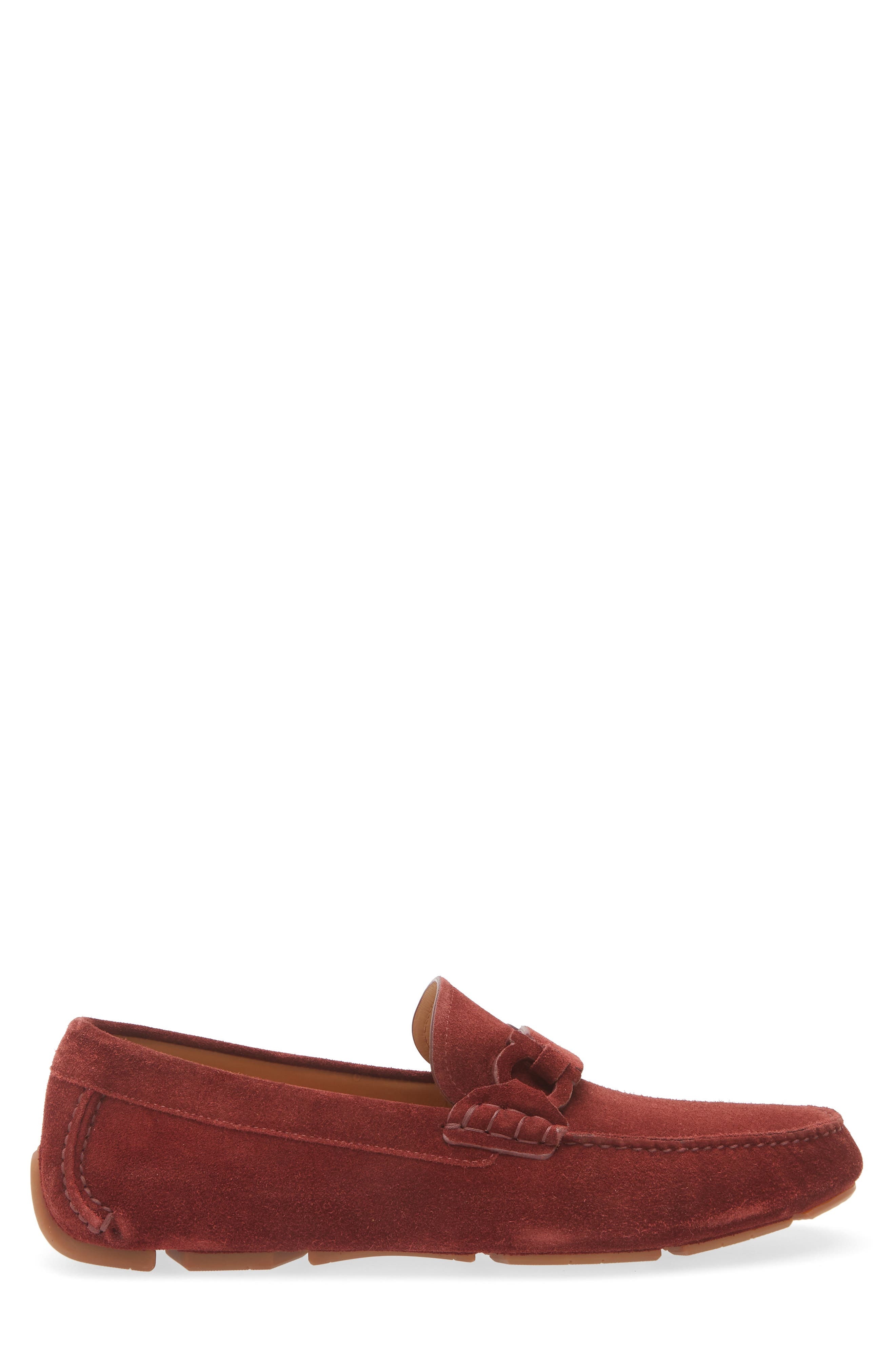 FERRAGAMO Byte Suede Driving Loafer in College Red at Nordstrom - 3