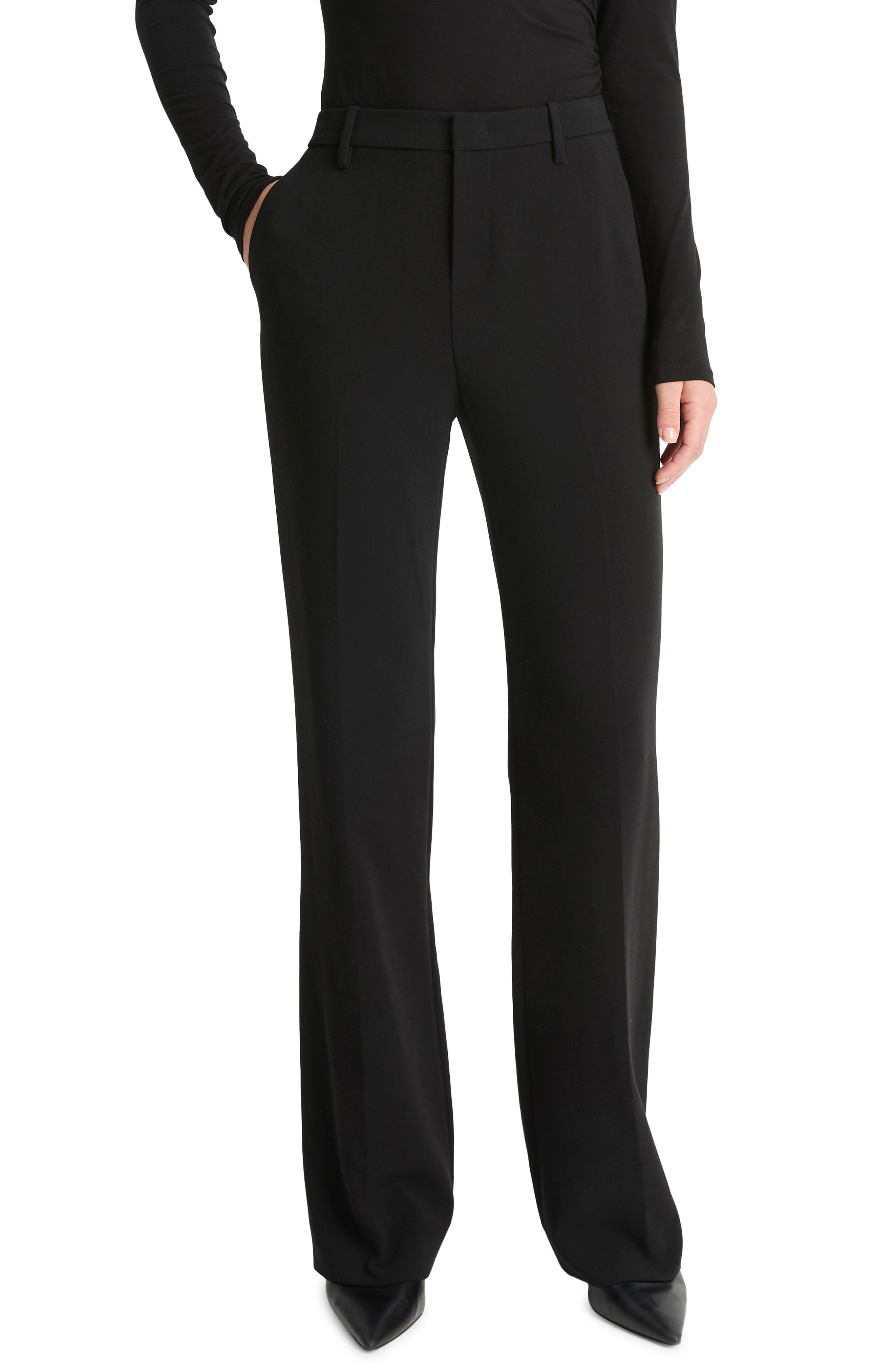 Vince Tailored Mid Rise Stretch Bootcut Pants in Black at Nordstrom - 1