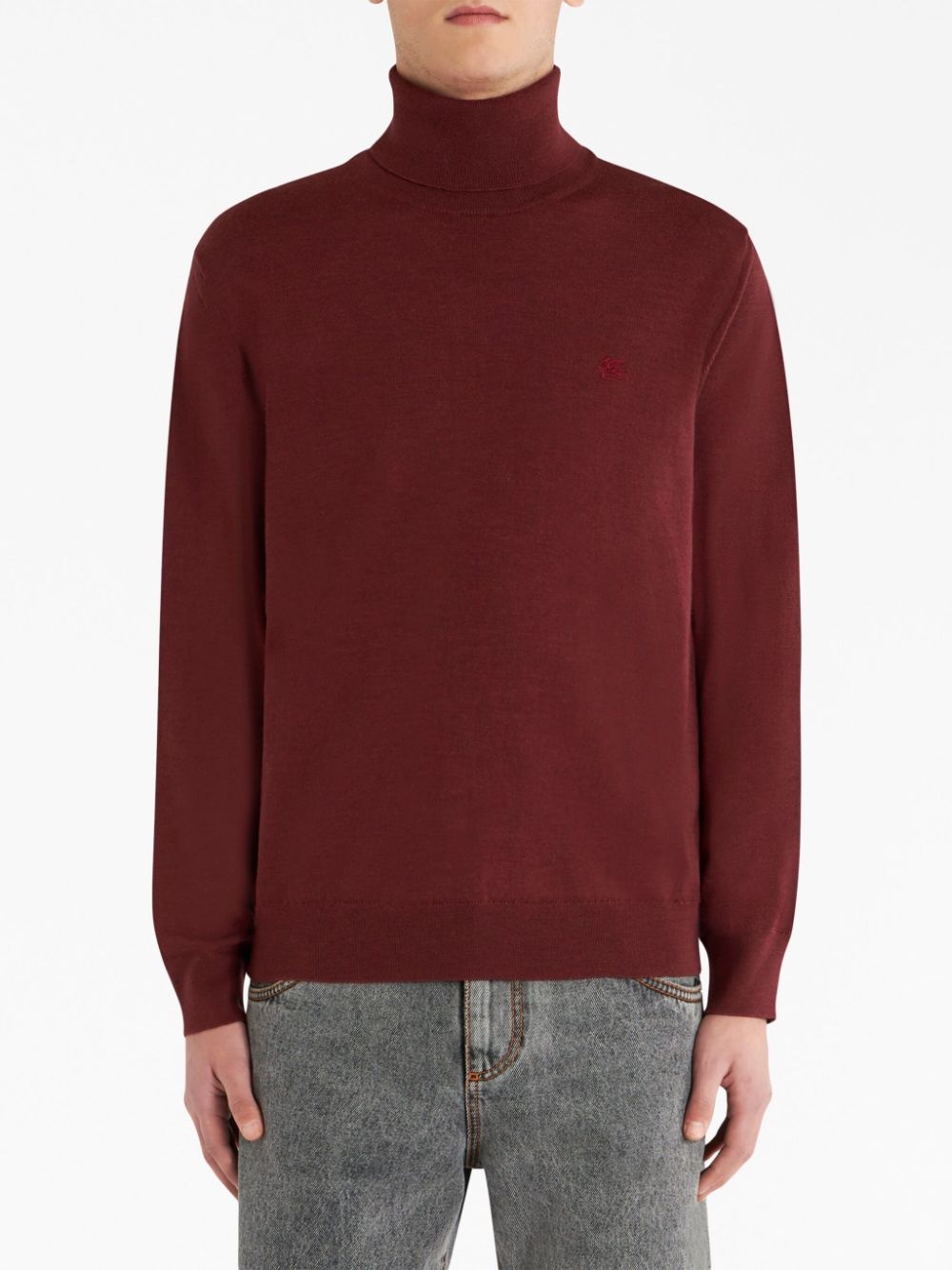 Pegaso-embroidered high-neck jumper - 2
