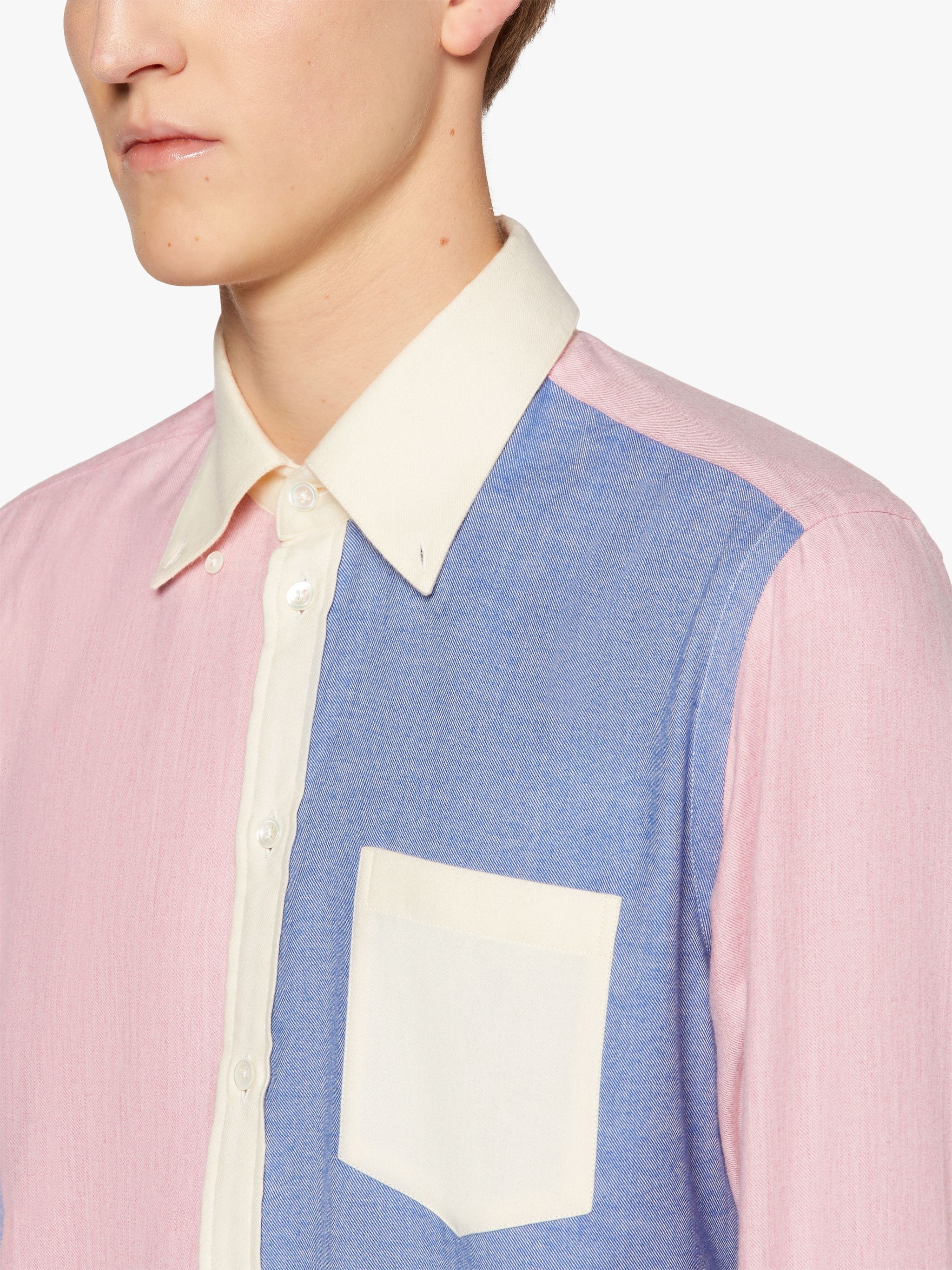 BLOOMSBURY COLOUR BLOCK COTTON & WOOL OXFORD SHIRT | GSC-101 - 5