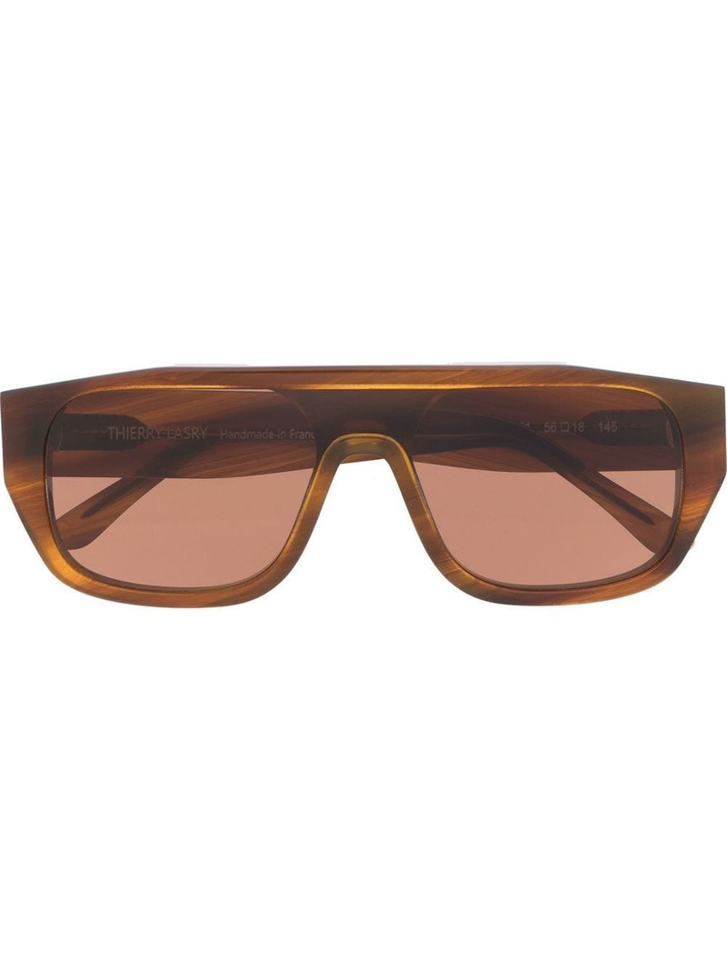 tortoiseshell-effect pilot-frame sunglasses 1
