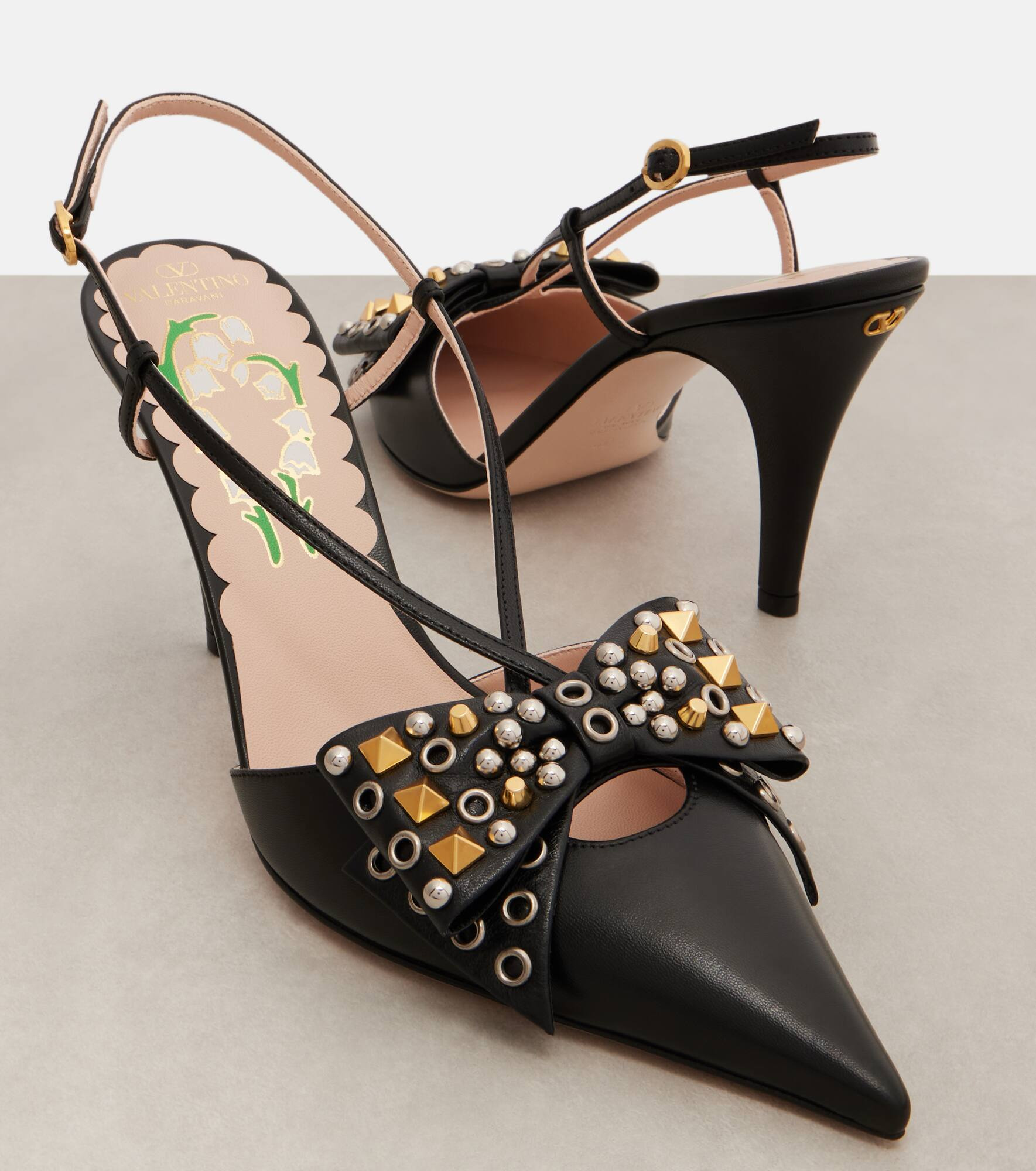 Bowow 85 studded leather slingback pumps - 5
