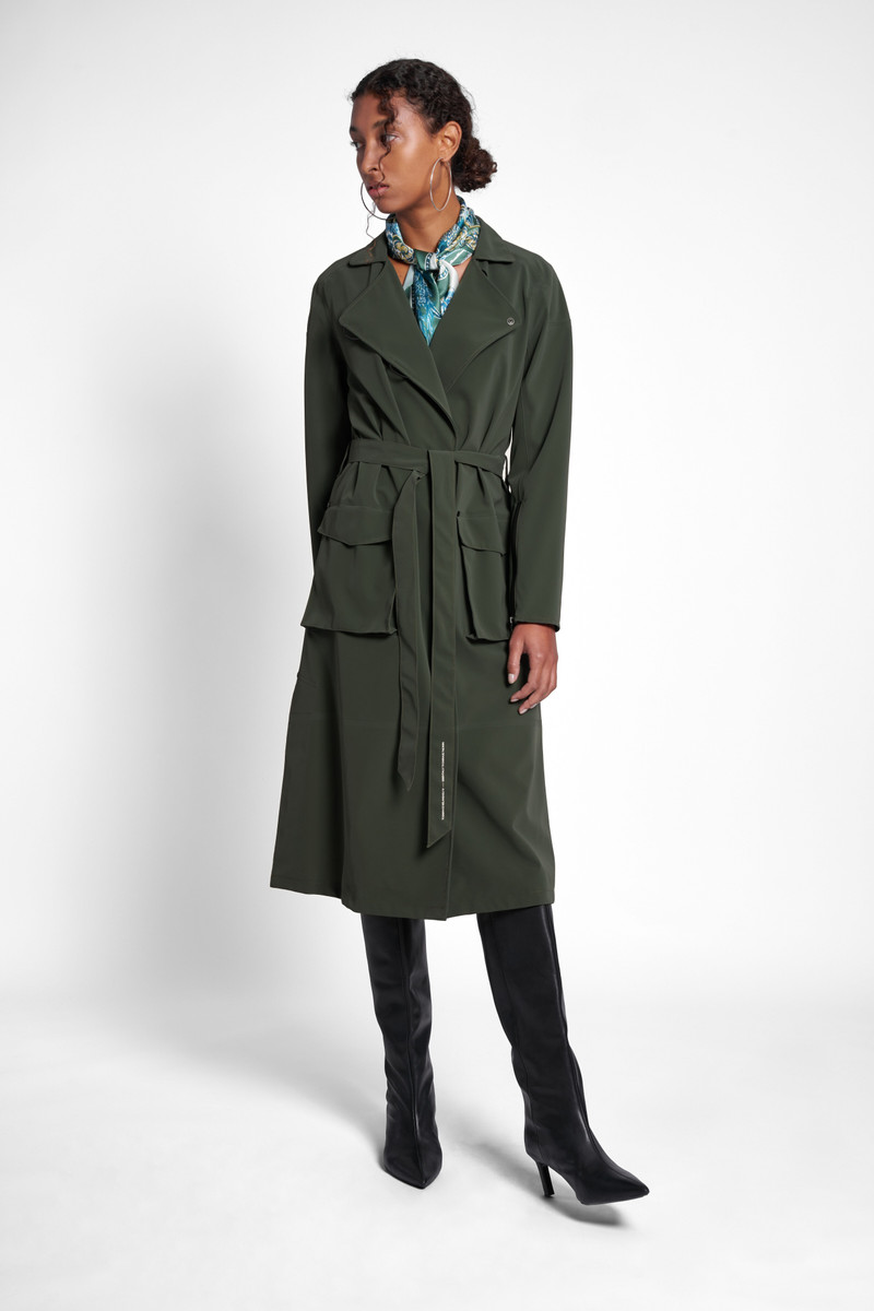 Stutterheim Kista Matte Trench Coat Green outlook