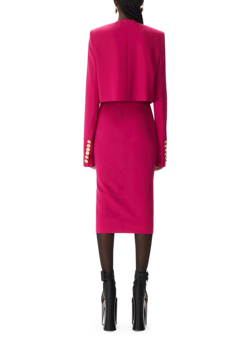 Midi wool gabardine pencil skirt 4