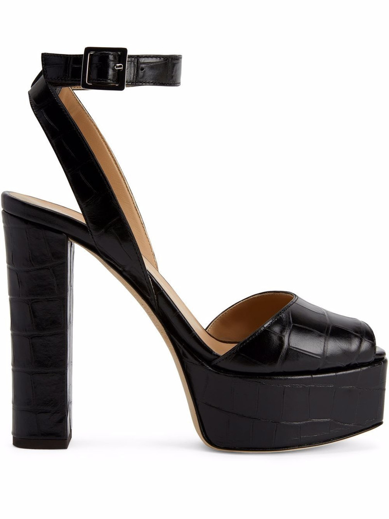 Betty crocodile-effect platform sandals 1