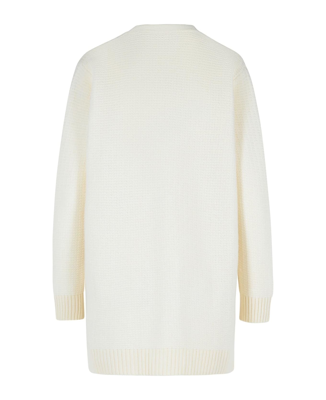 'ravello' White Wool Blend Cardigan - 3