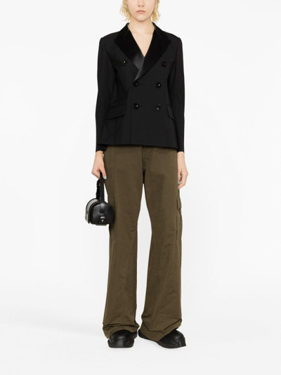 sacai pleated-detail double-breasted blazer outlook