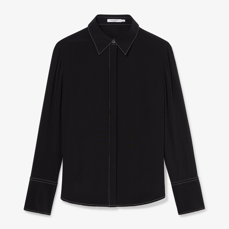 Mira Anywhere Shirt - Washable Silk Top Stitch 1
