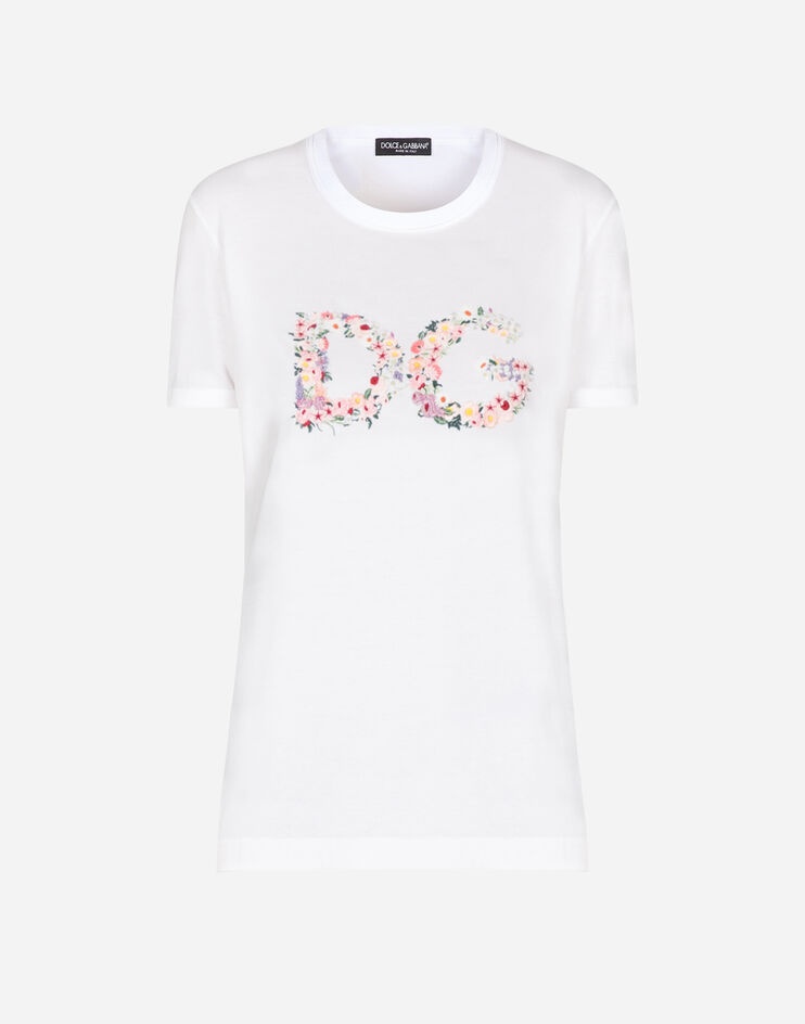 Jersey t-shirt with DG floral embroidery - 3