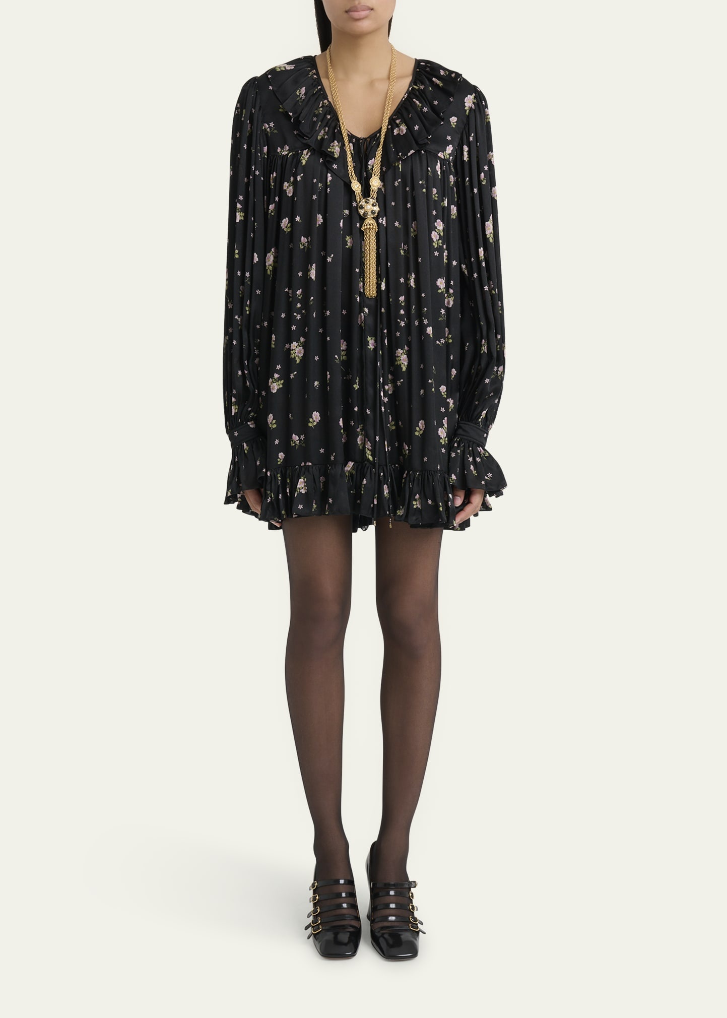 Liberty Print Silk Charmeuse Mini Dress - 2
