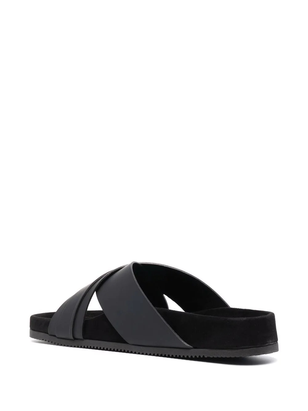 criss-cross leather slides - 3