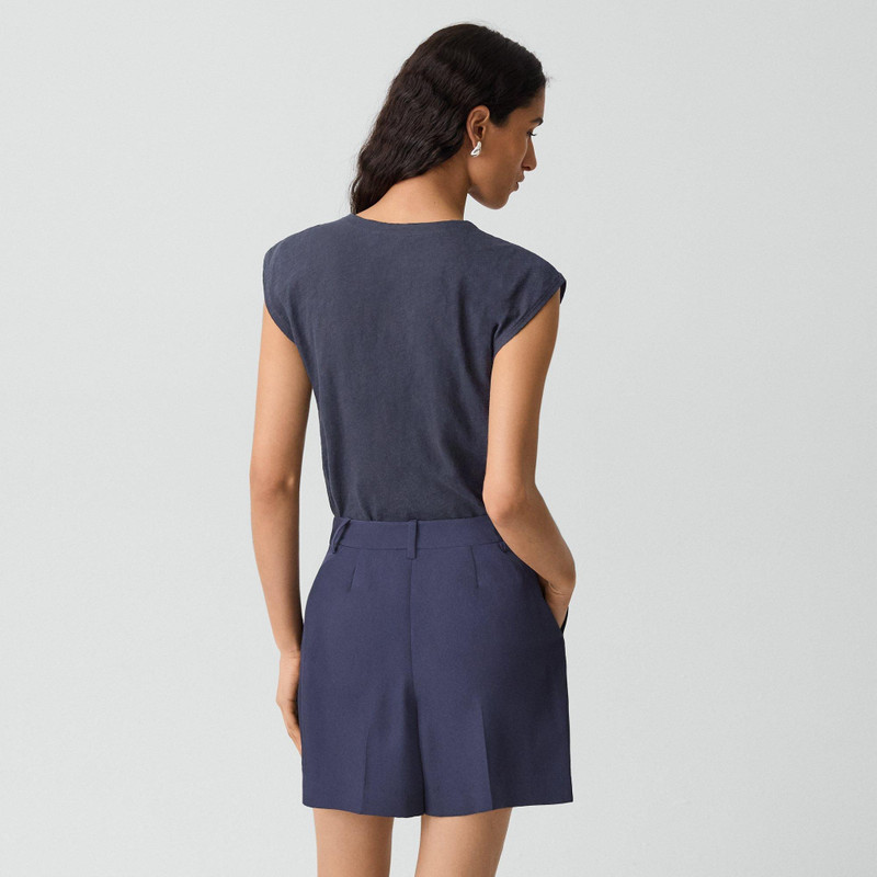 Crewneck Button-Up Top in Organic Slub Cotton 3