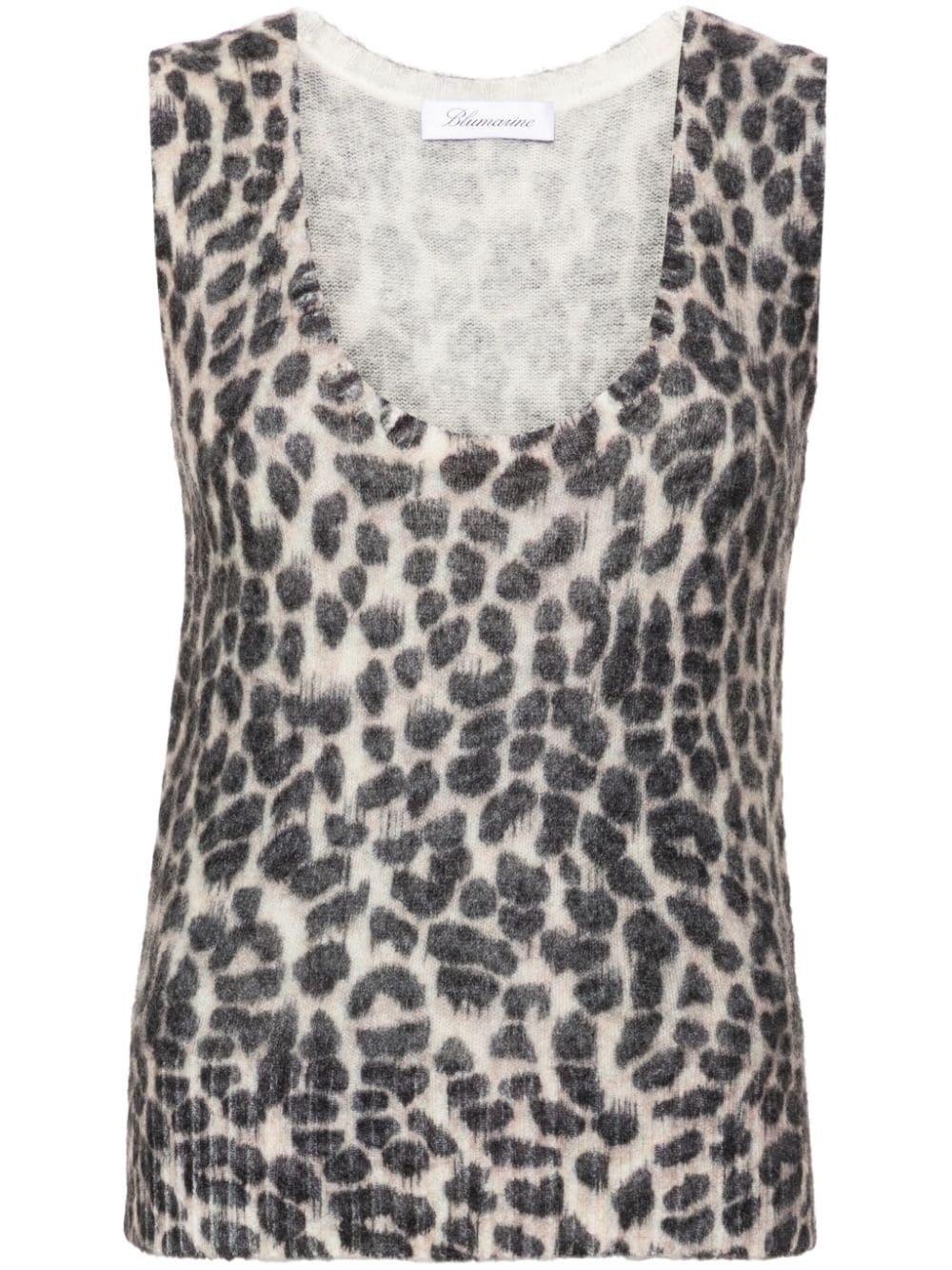 leopard-print tank top - 1