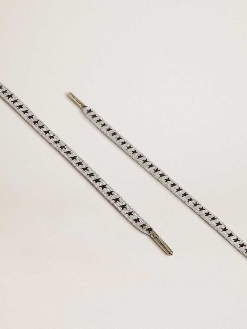 Ice-colored laces with contrasting black stars - 1