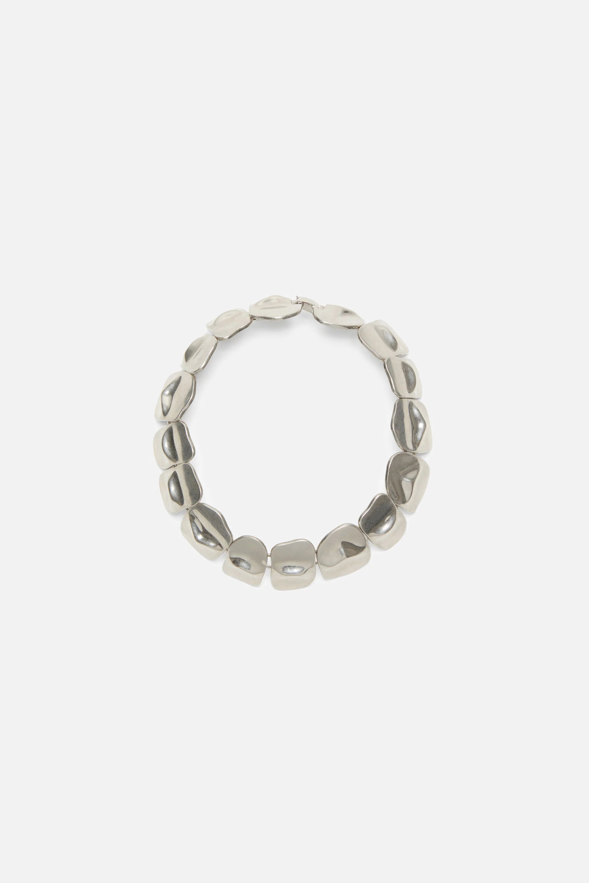 Brass croco scale necklace - Silver - 1