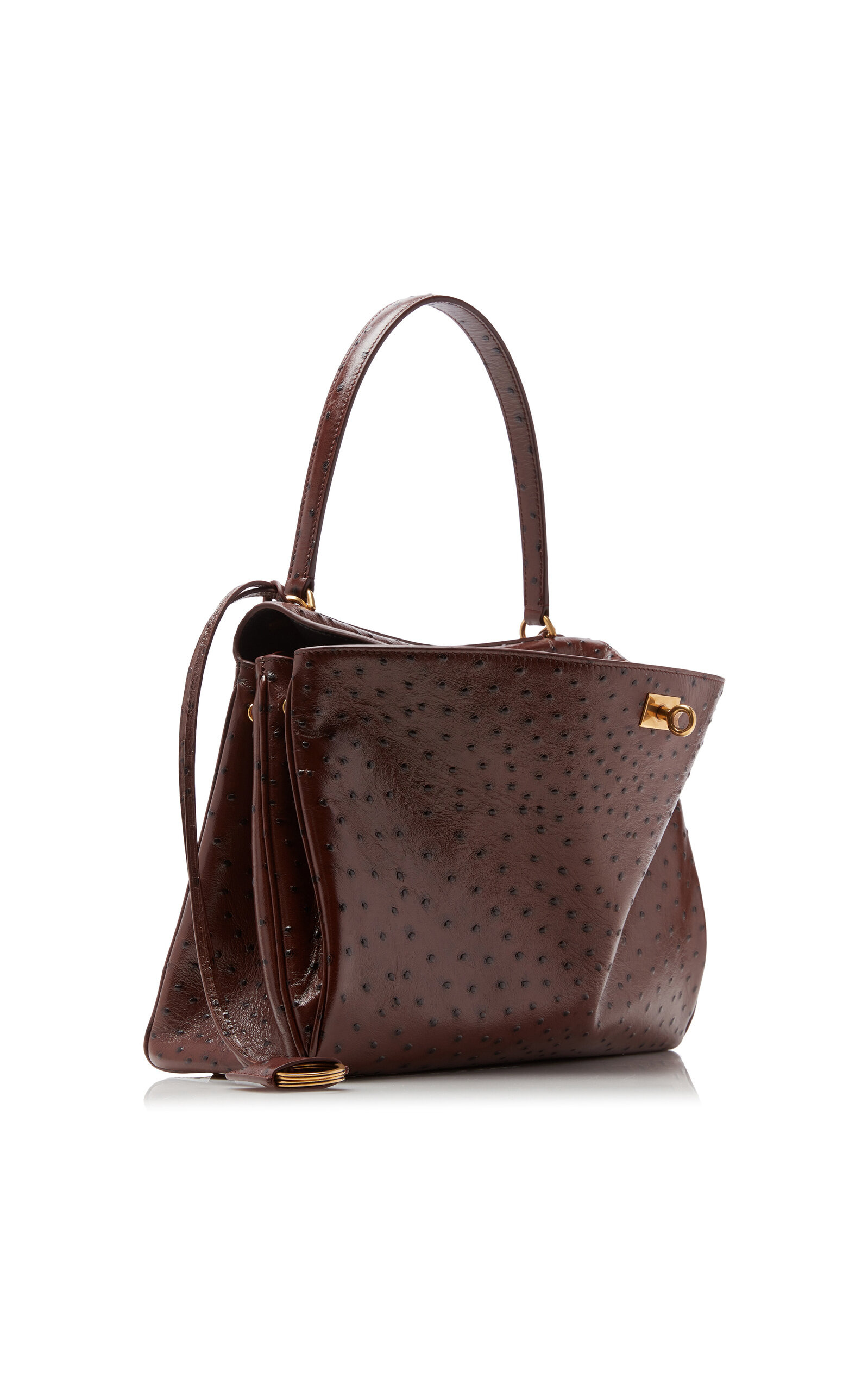 Rodeo Medium Faux Ostrich Leather Bag brown - 3