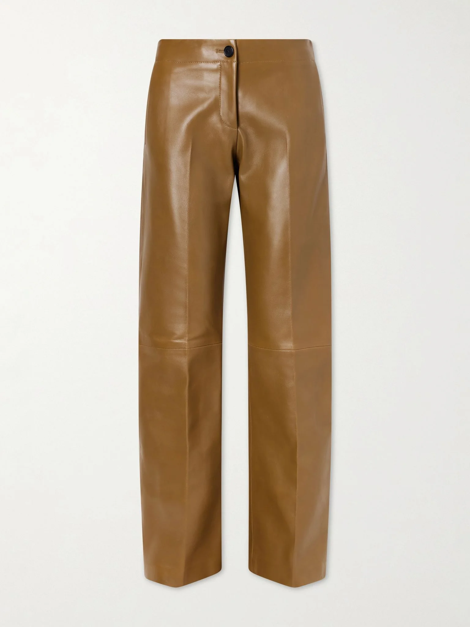Mita leather straight-leg pants Brown - 1