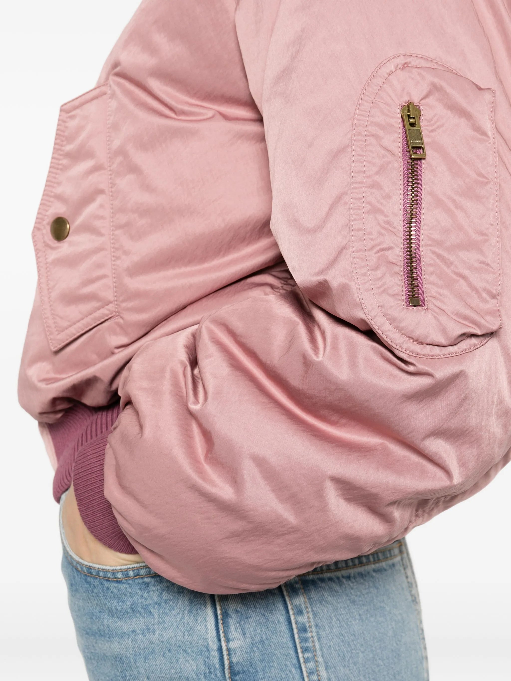 zip-up cropped bomber jacket - 5