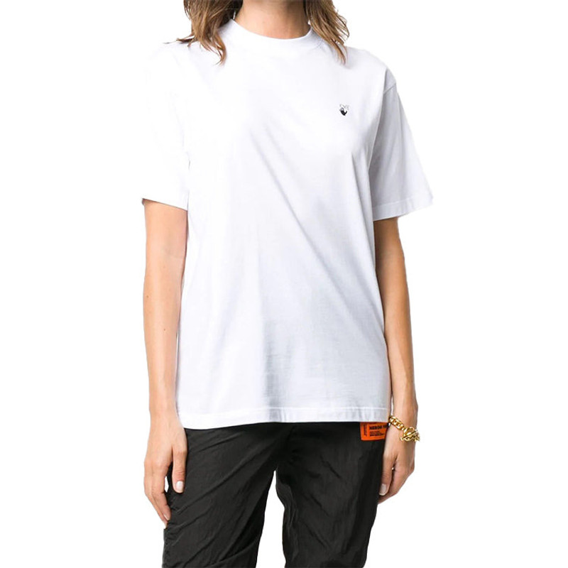 Off-White (WMNS) Off-White Back Flowers Arrow Short Sleeve White OWAA049E20JER0090155 outlook