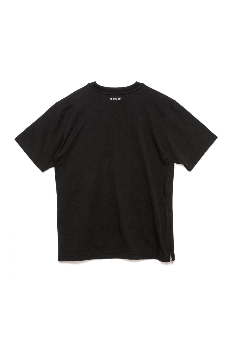 sacai Side Zip Cotton T-Shirt outlook