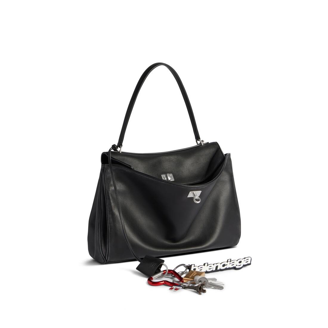 Women's Rodeo Medium Handbag Used Effect With One Charm in Black - 2