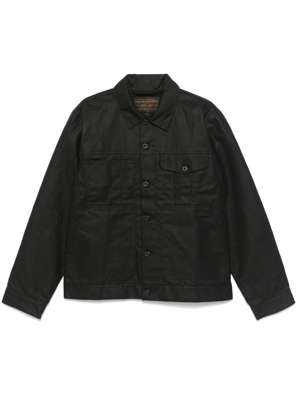 waxed shirt jacket - 1