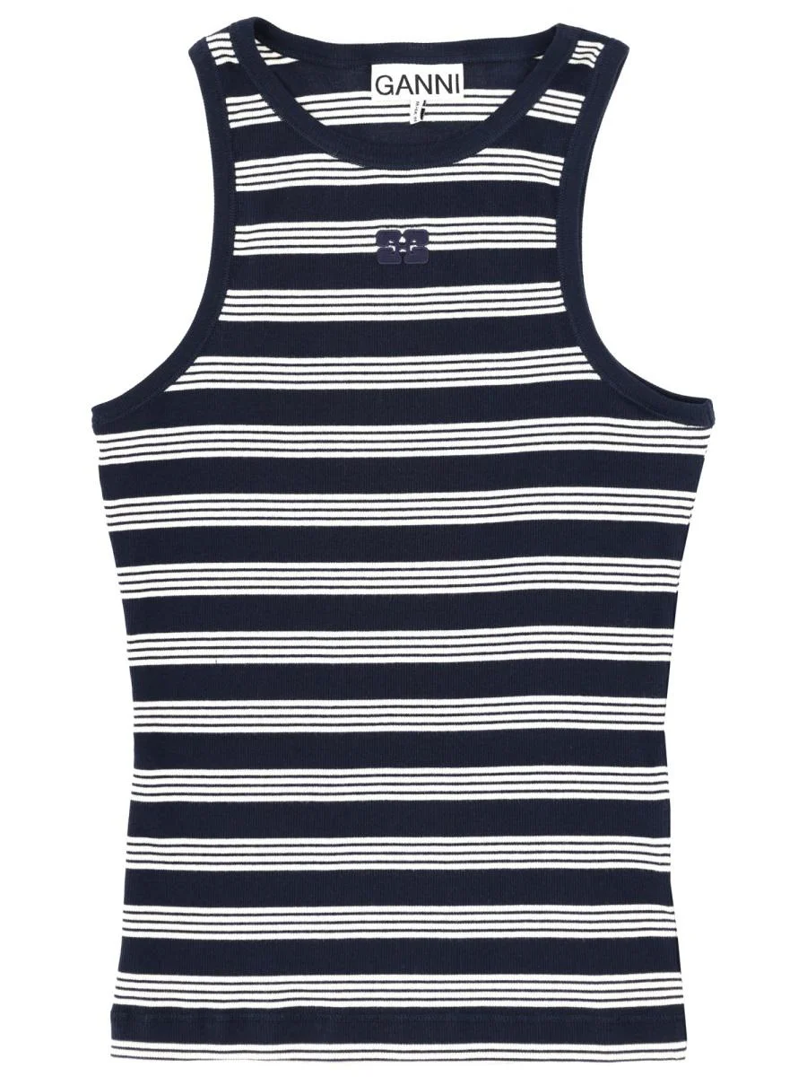 Ganni Striped Sleeveless Top - 1