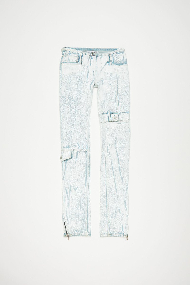 Print jeans - Slim fit - Light blue/white - 1