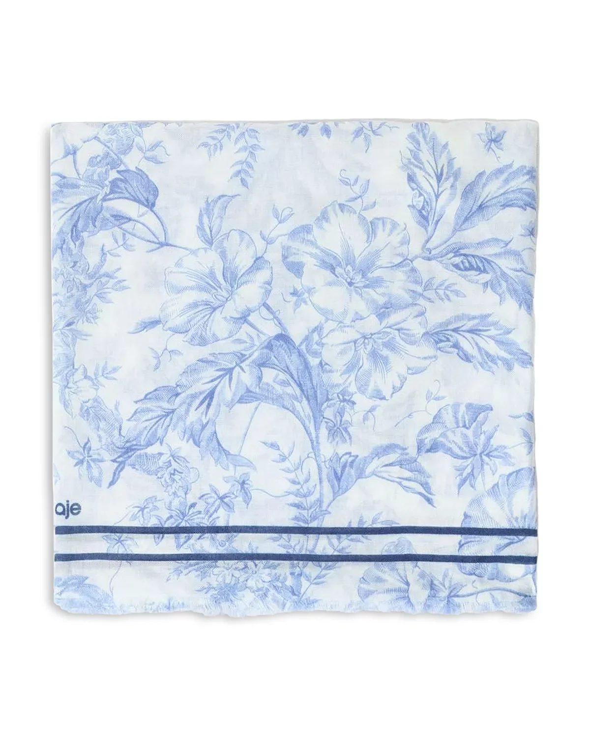 Floral Print Wool Blend Shawl - 1