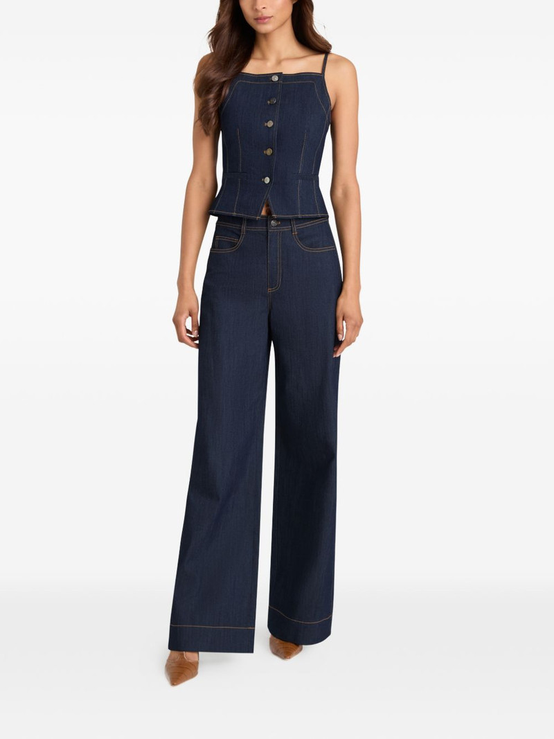 Cinq à Sept Sloane button denim top outlook