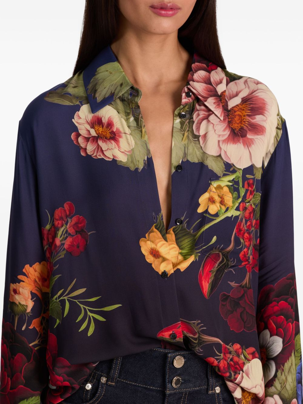 Finely floral button-down shirt - 5