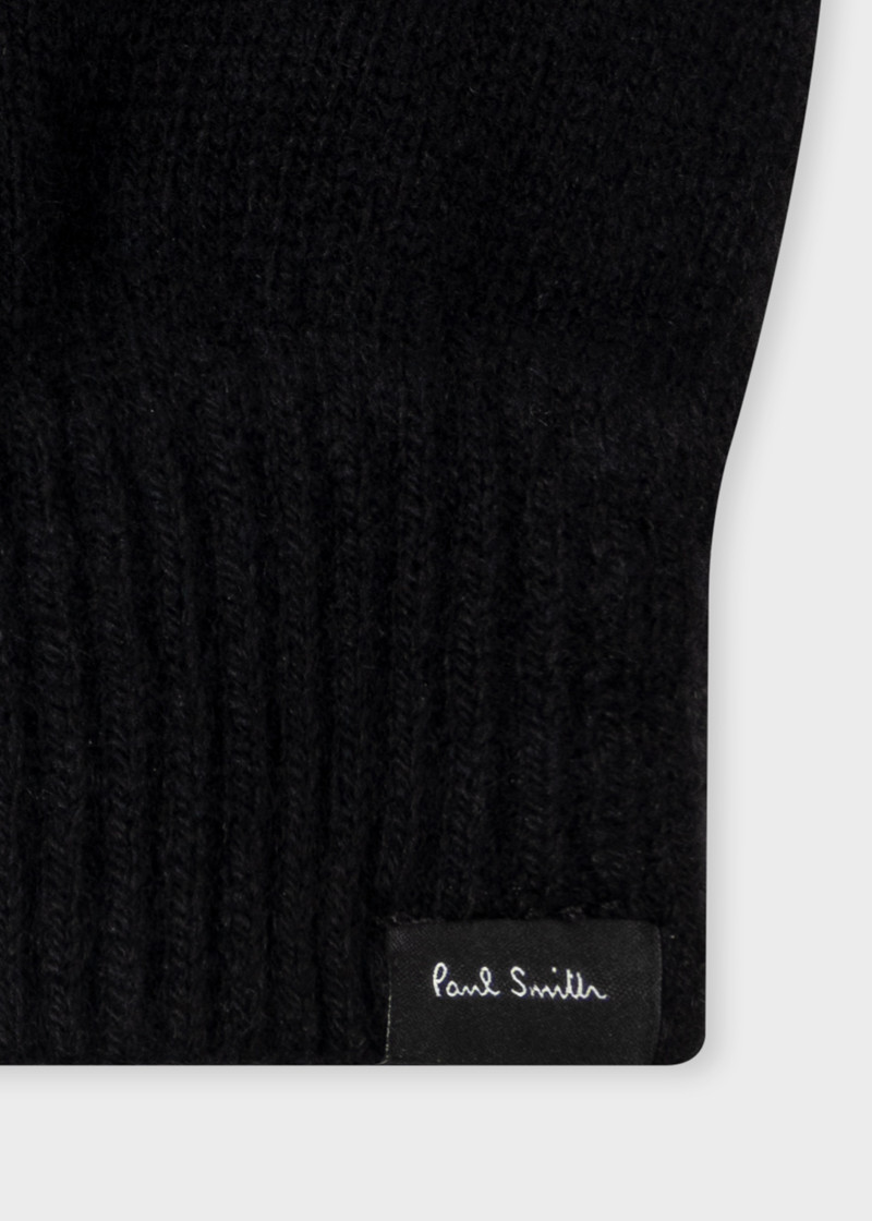 Paul Smith Black Fingerless Cashmere-Blend Gloves outlook
