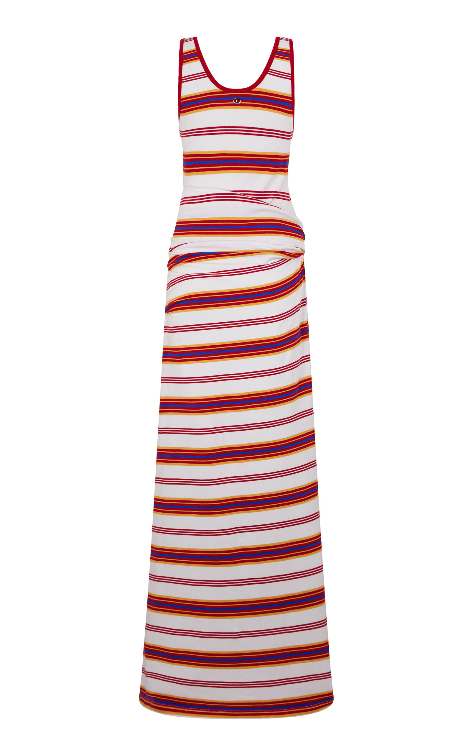 Ring-Detailed Stretch-Cotton Maxi Dress stripe - 6