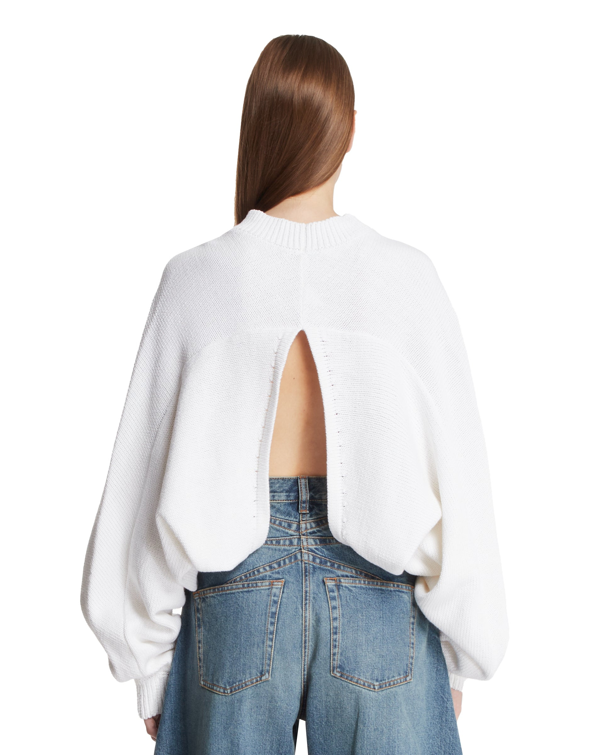 White Backless Sweater - 3