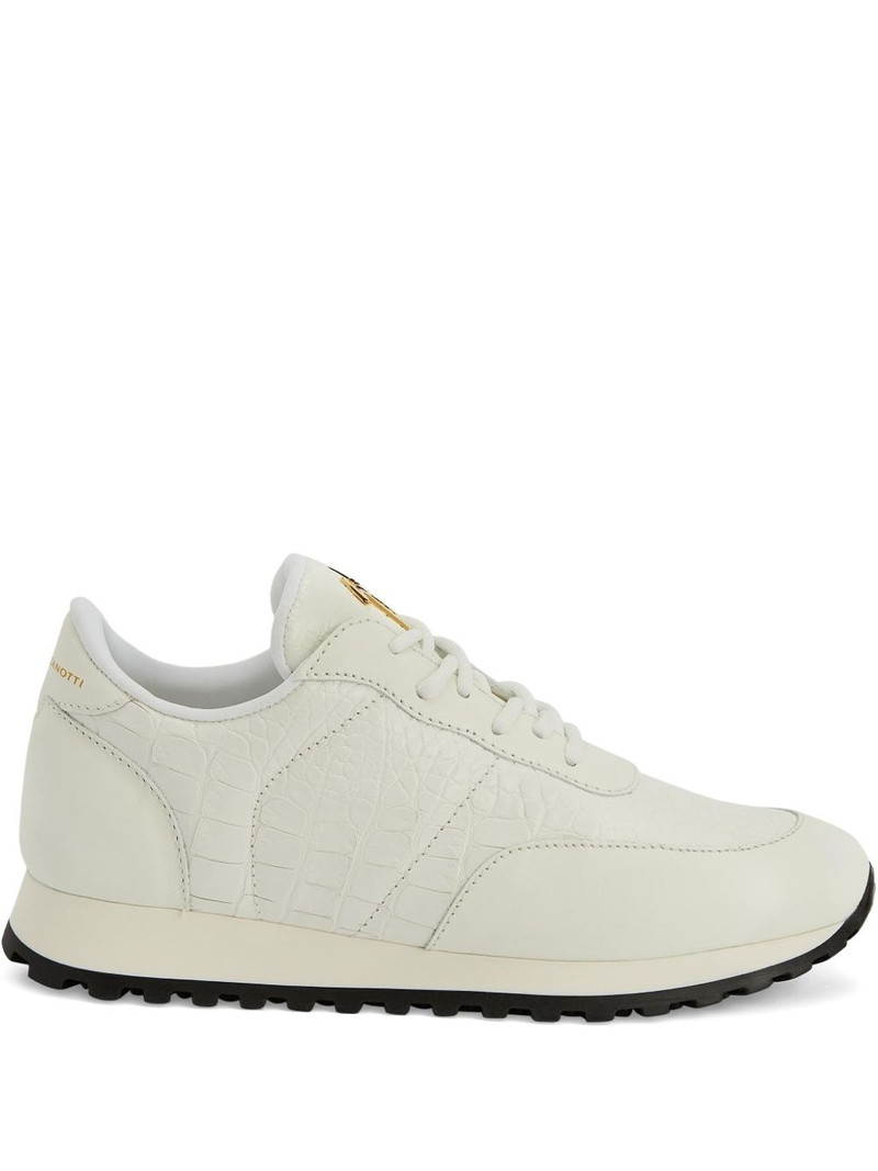 Jimi crocodile-effect leather sneakers 1