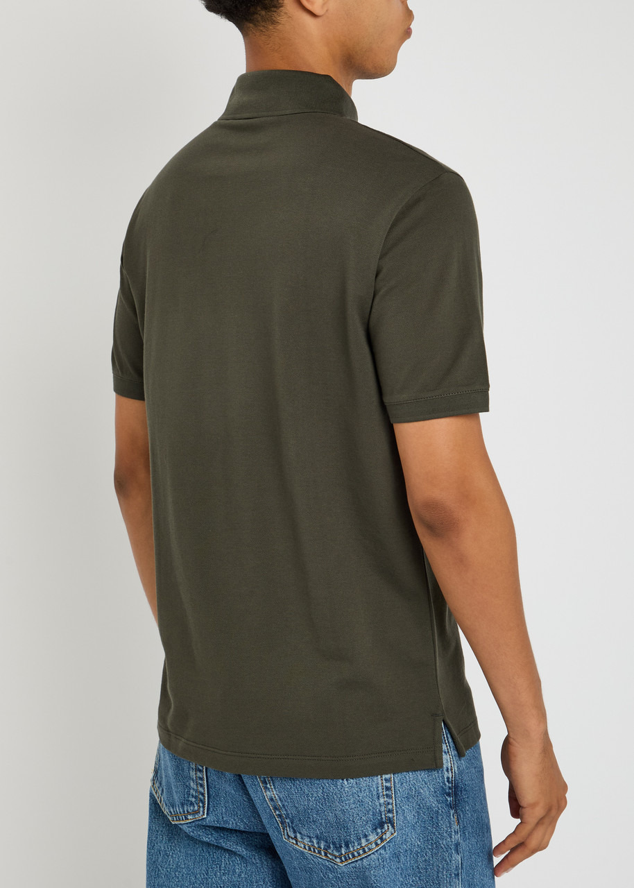 Emporio Armani Logo-embroidered Piqué Cotton Polo Shirt - 3