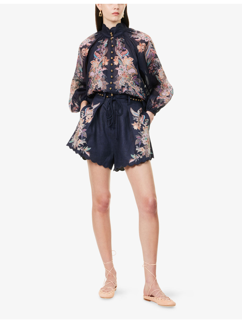 Rhiannon Floral Linen Shorts - 2