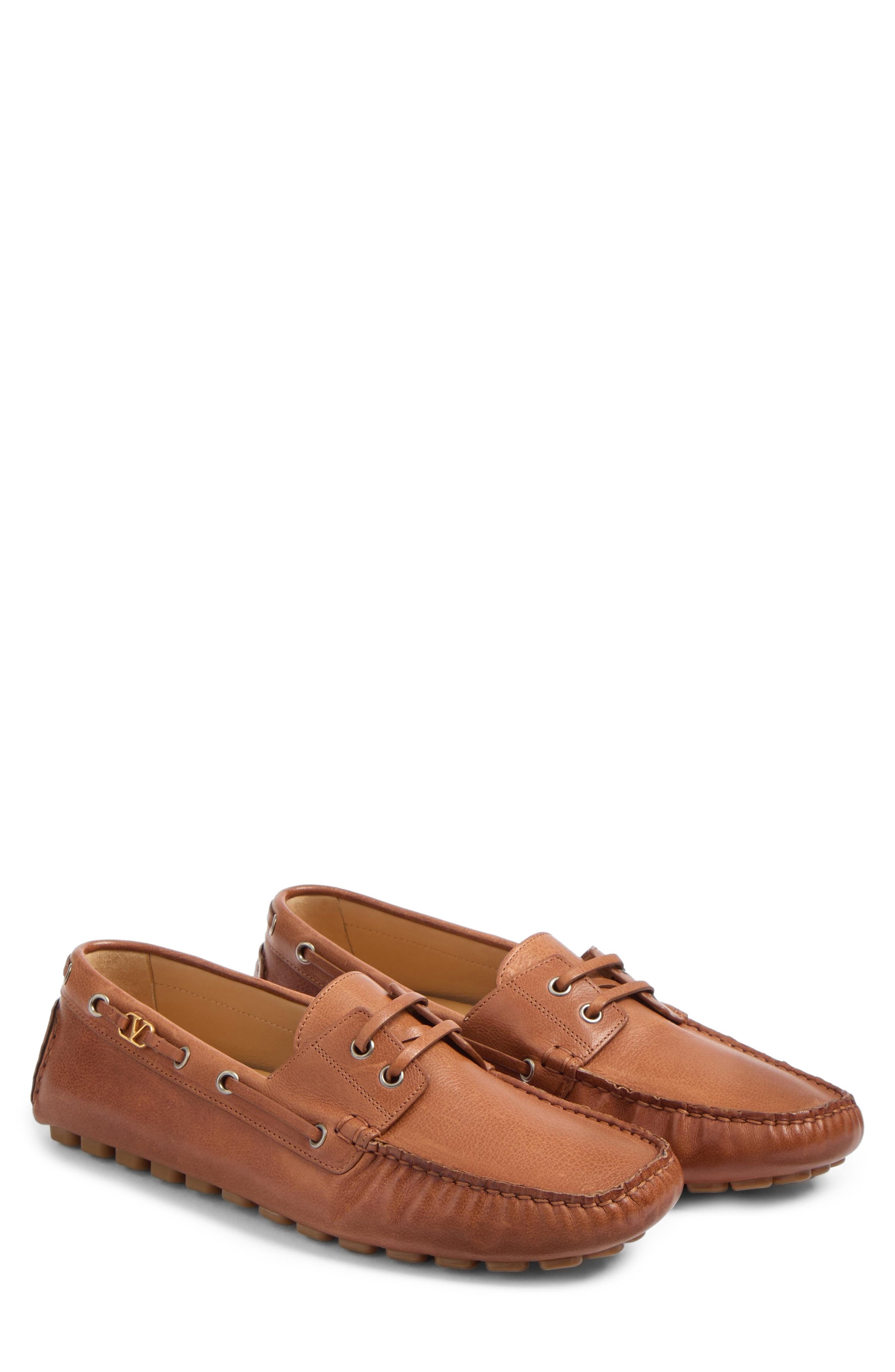 Valentino Garavani VLOGO Signature Driving Shoe in Tobacco at Nordstrom - 1