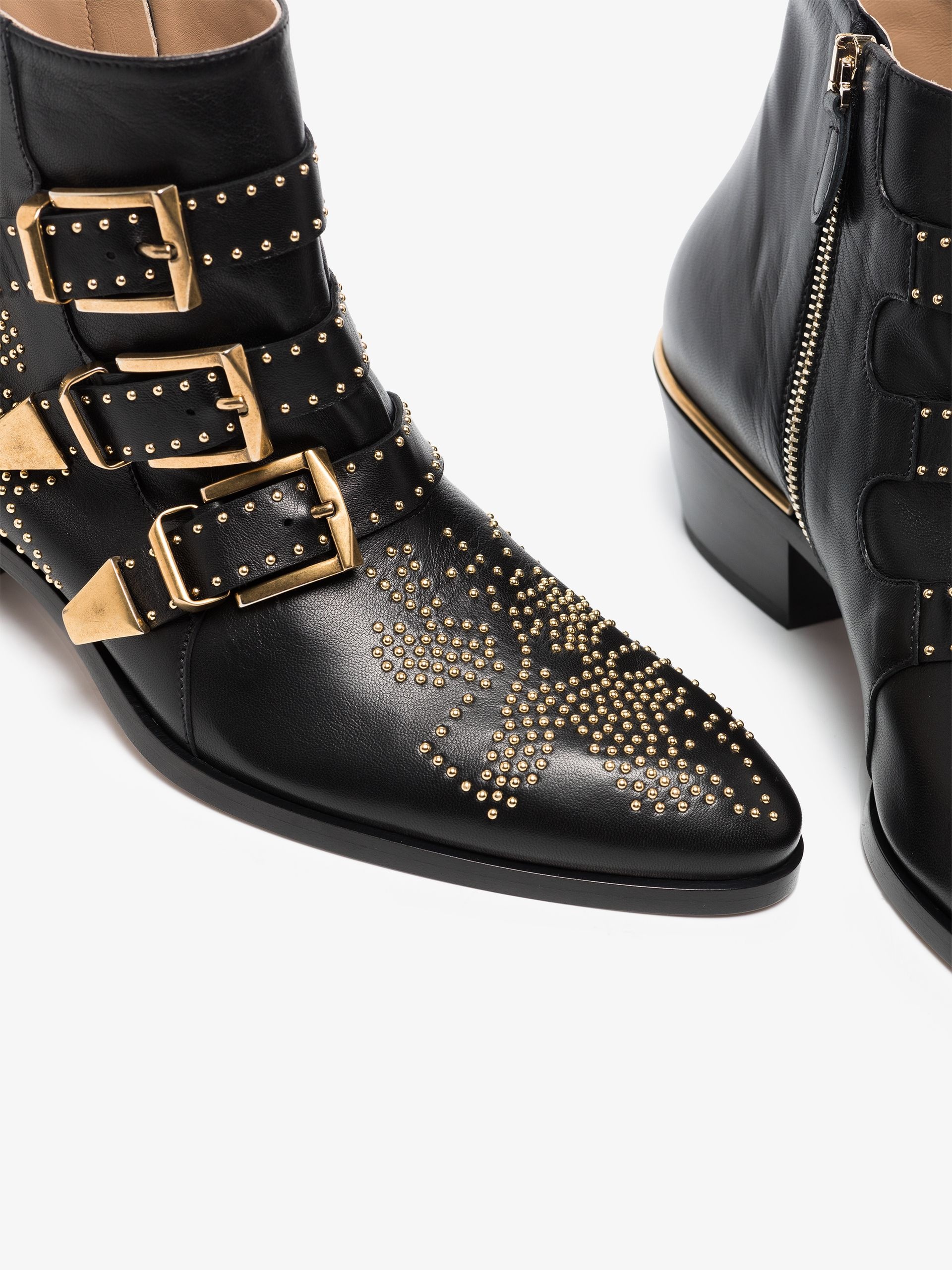 black Susanna 30 studded leather ankle boots - 4