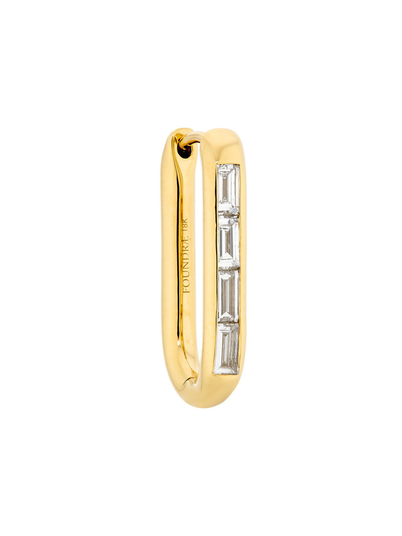 Women's 18K Yellow Gold & 0.30 TCW Diamond Single Oval Link Earring - Yellow Gold 1