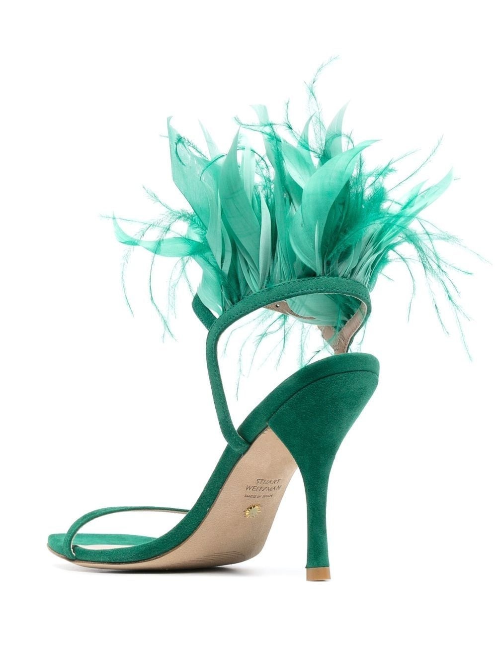 Plume 100mm feather-detail sandals - 3