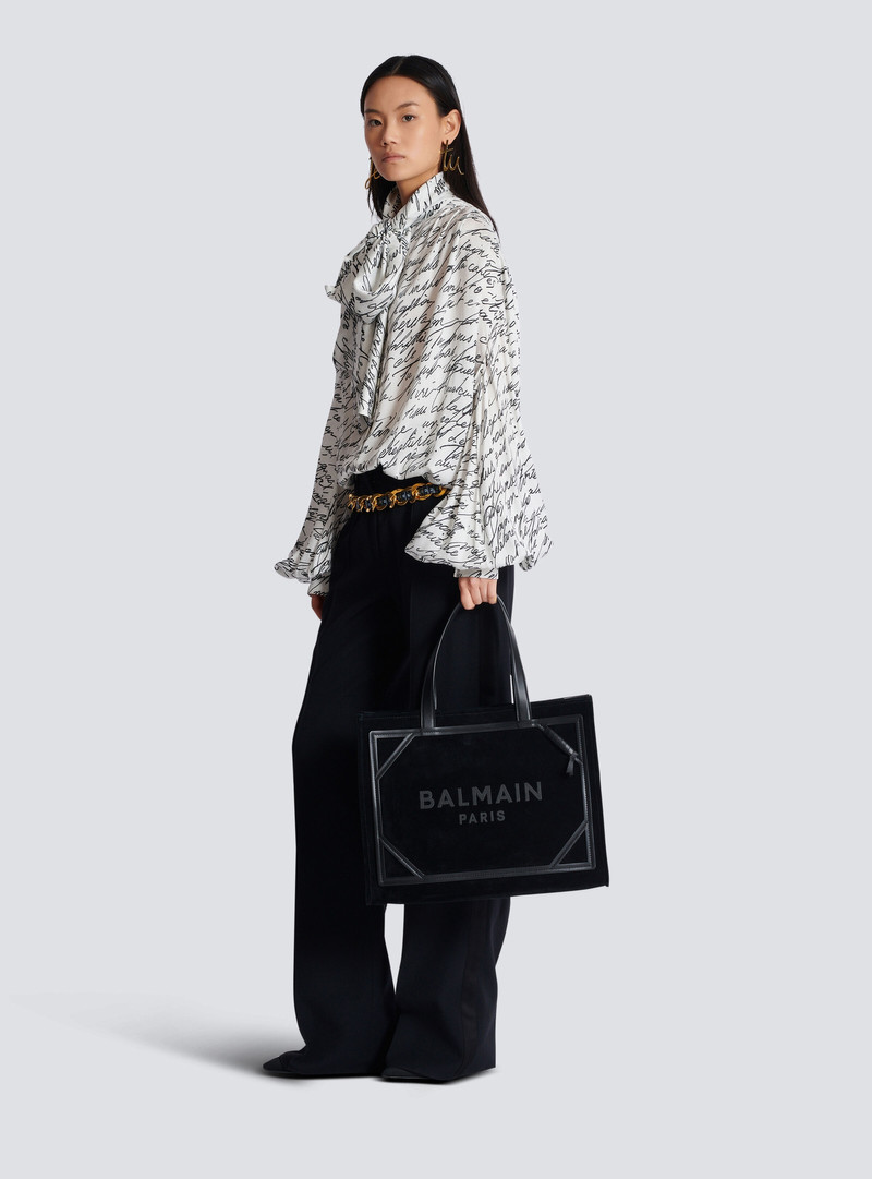 Balmain Medium suede B-Army tote bag outlook
