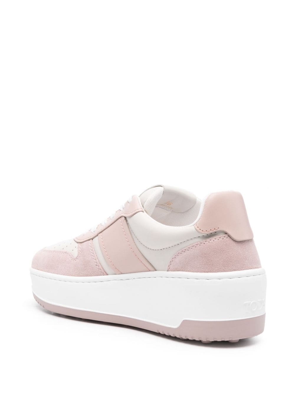 logo-print leather sneakers - 3