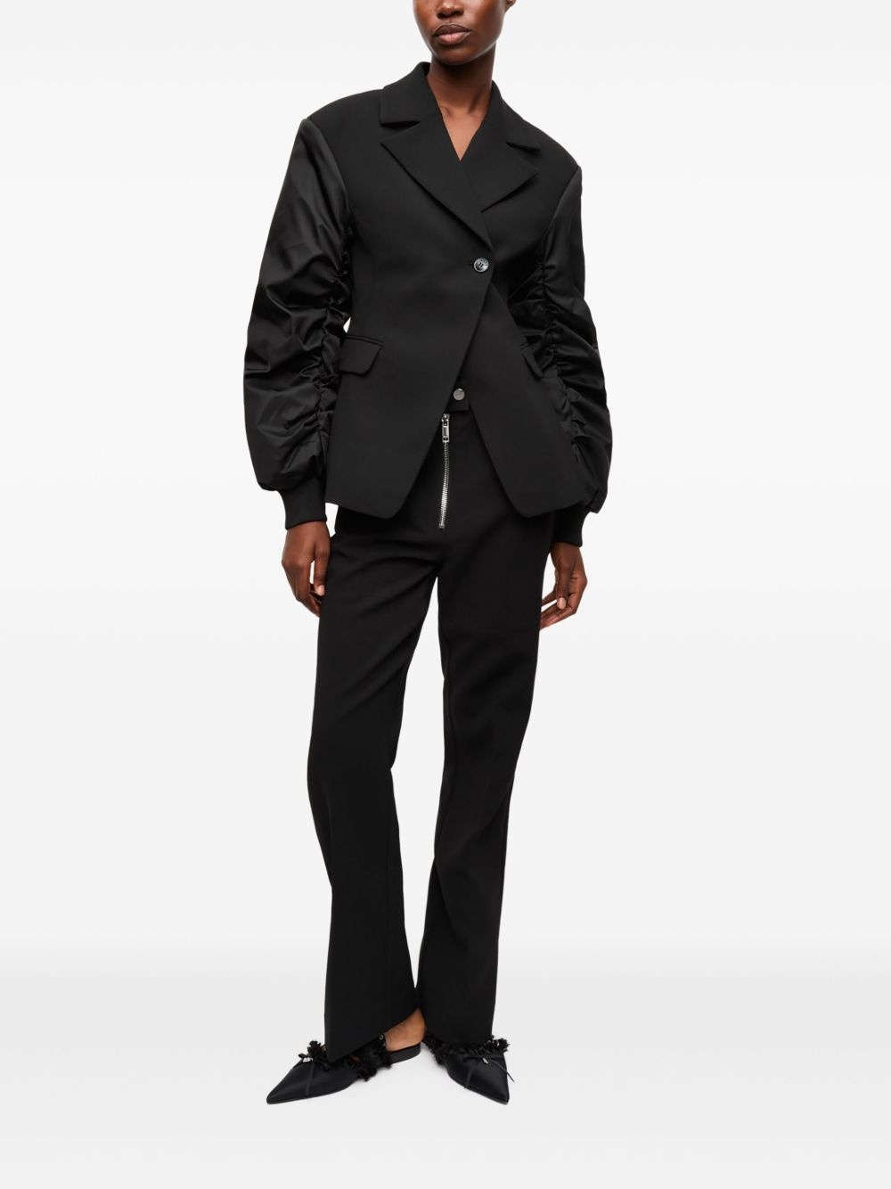 contrast-sleeve blazer - 2