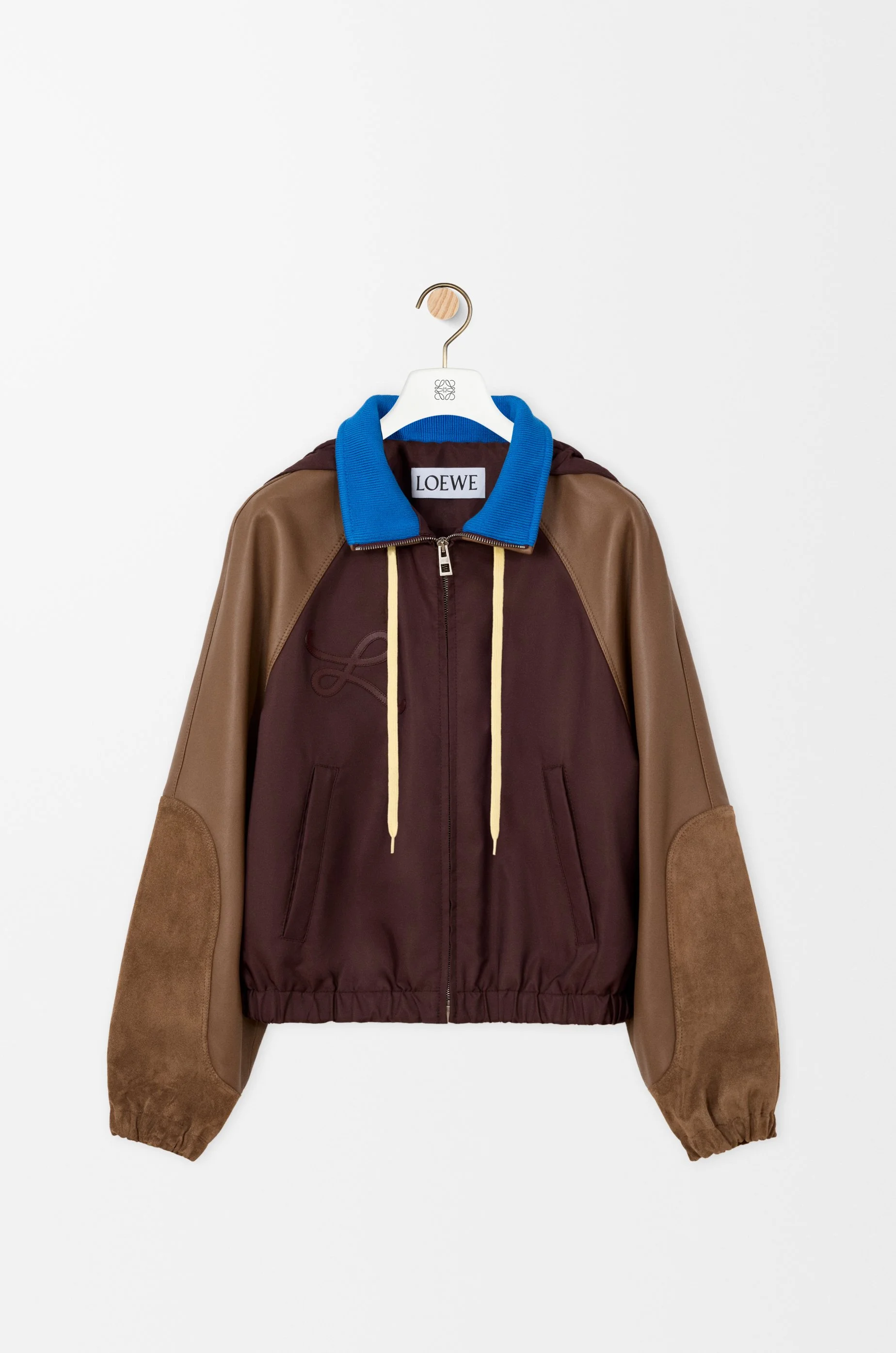 Bomber jacket in nylon, nappa lambskin and suede calfskin - 1