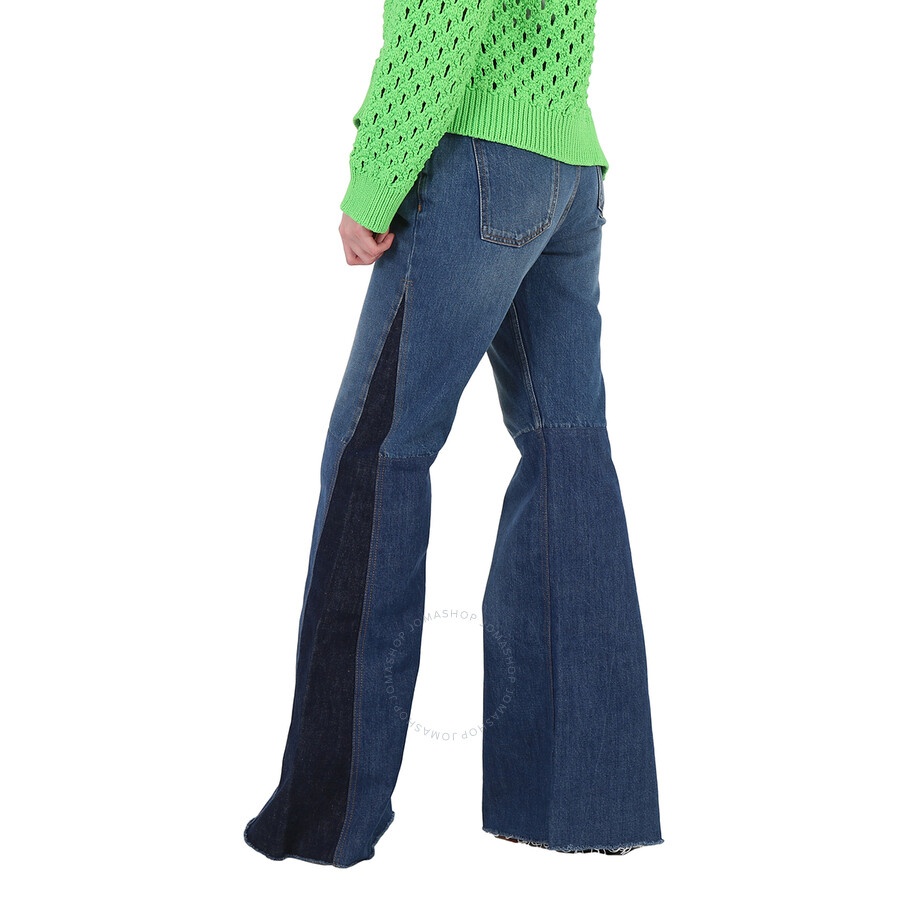 Chloe Ladies Patchwork Flared High-Waisted Jeans - 5