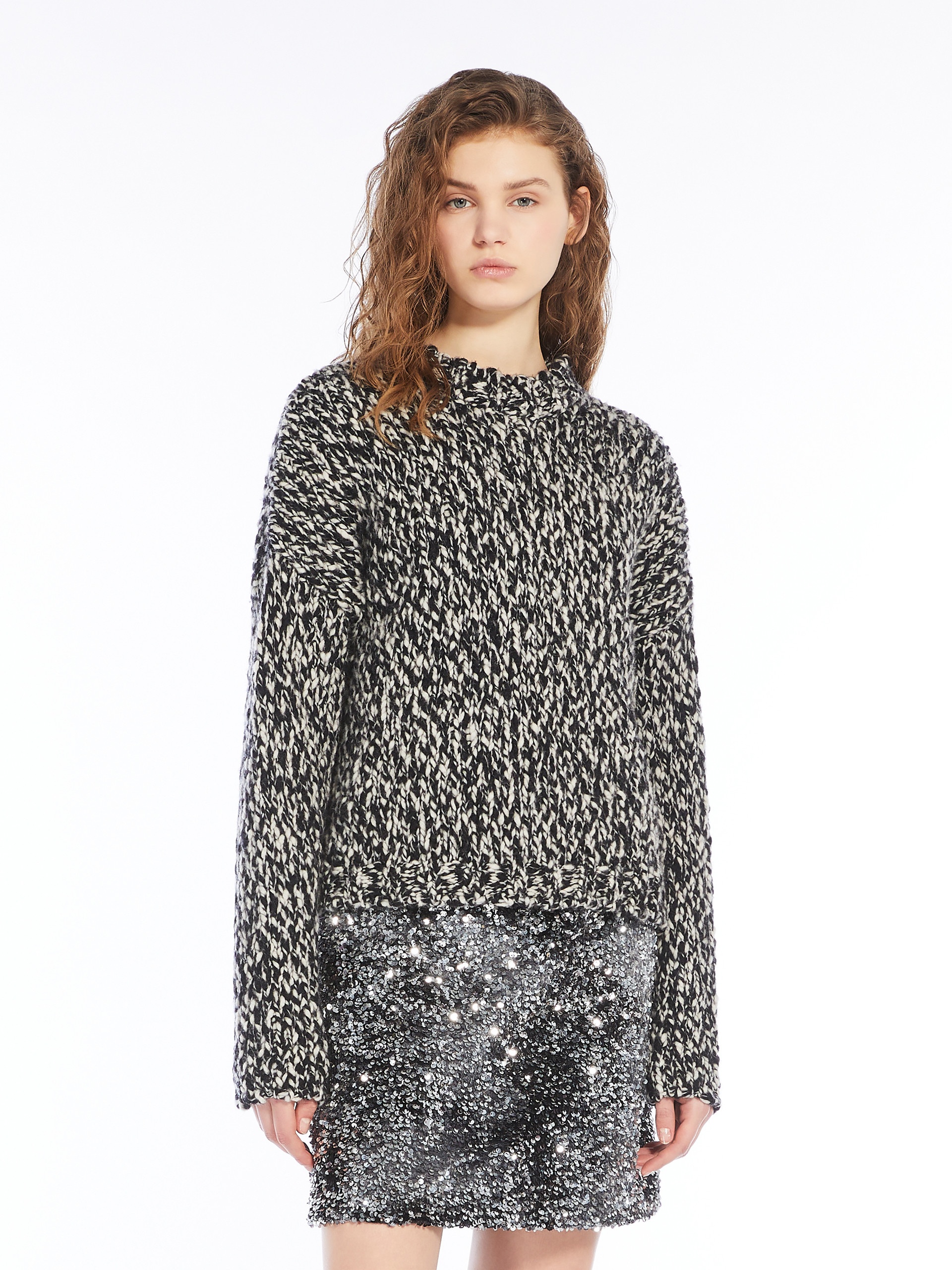 CRINE Wool-blend chiné crew-neck sweater - 5