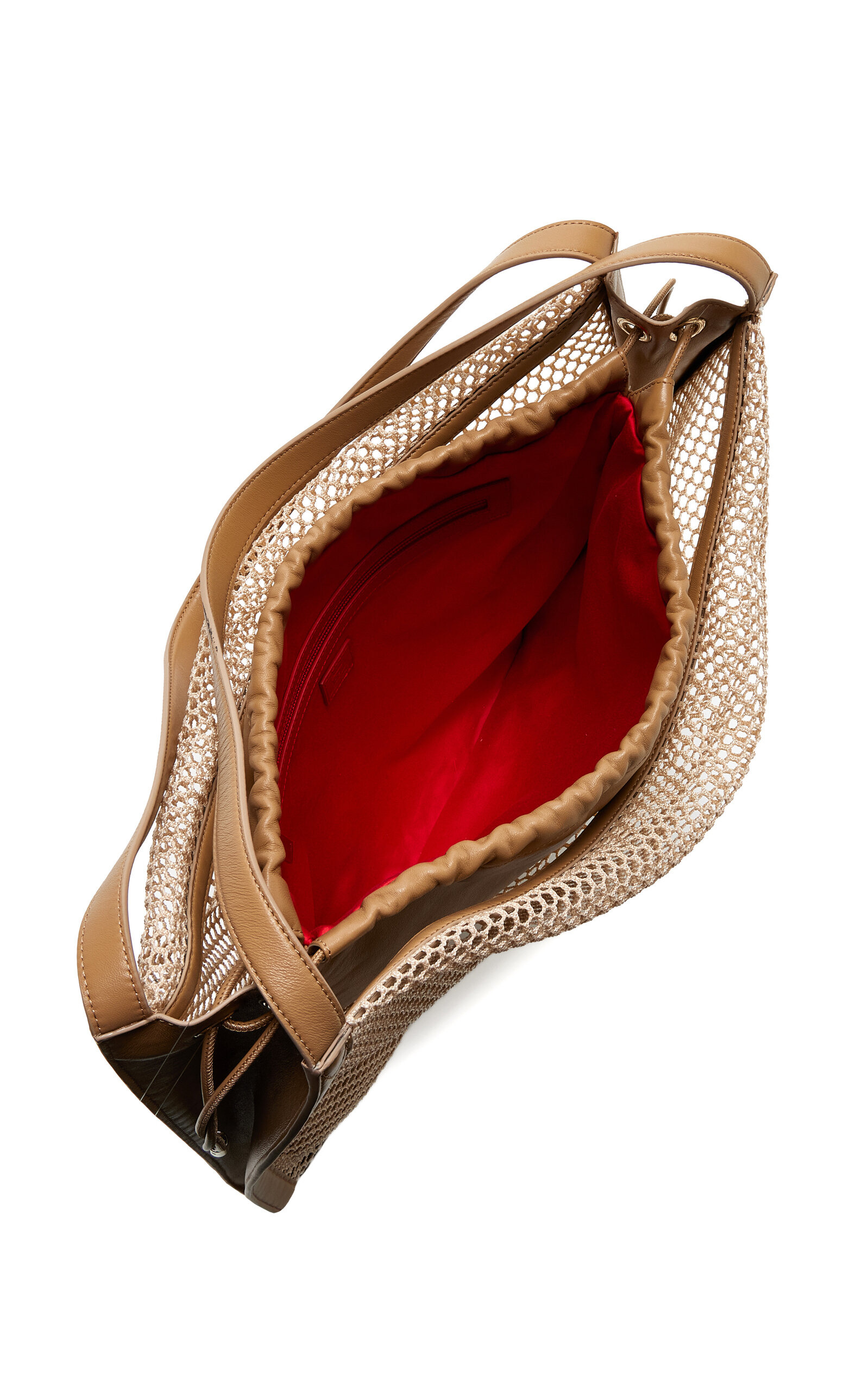 Netted Cotton Tote Bag brown - 5